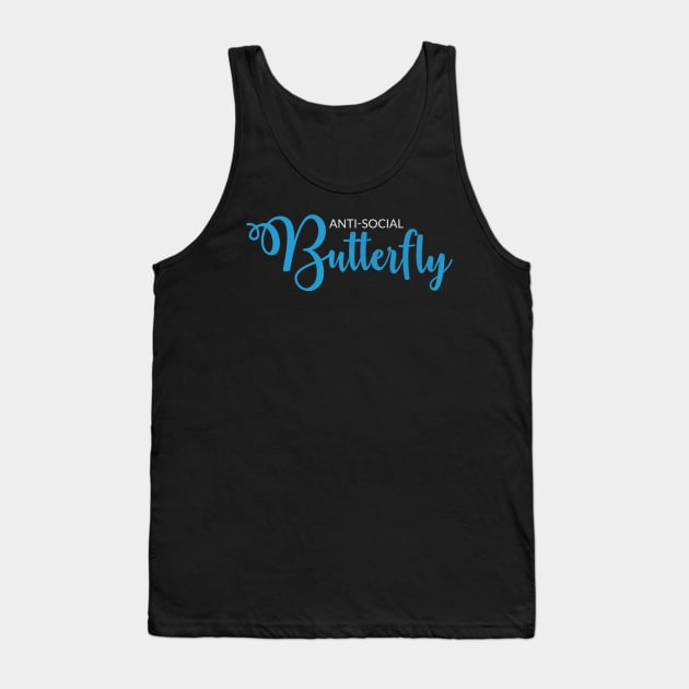 Anti Social Butterfly Tank Top by IvaCybergirls